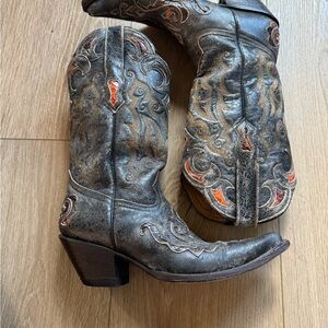 Vintage Distressed Stetson Women’s Cowboy Boots with Python Accents